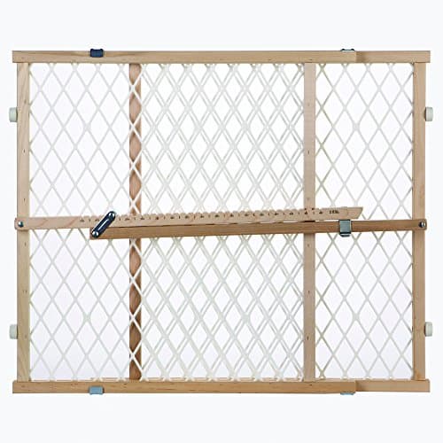 Toddleroo by North States - Diamond Mesh Wooden Baby Gate: Pressure Mounted Baby Gate for Doorways - Adjustable 26.5 to 42 Inches Wide - 23 Inches Tall
