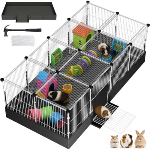 Guinea Pig Cages with Waterproof Liner, Expandable Small Animal Plaype