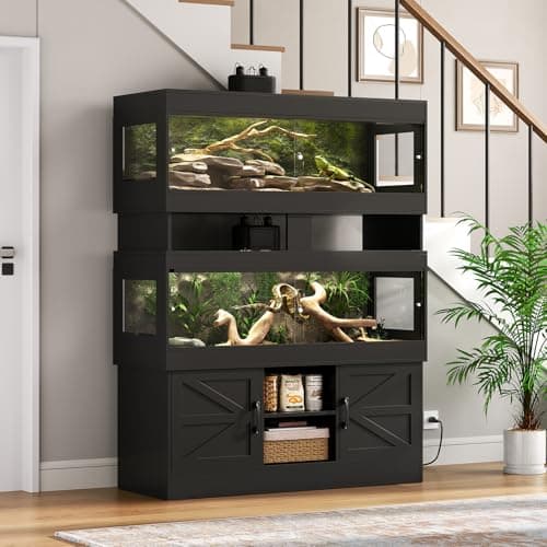 Terroute Dual 60 Gallon Reptile Tank with Stand,Reptile Enclosure