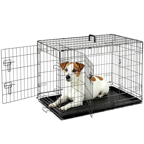 Sweetcrispy 36 Inch Dog Crate, Medium Dog Cage, Foldable Puppy Pet Kennel