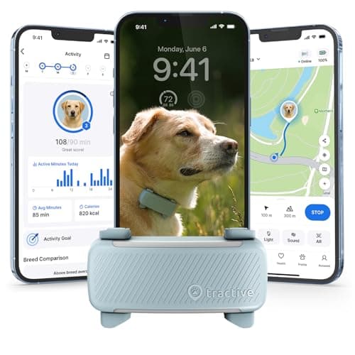 Tractive Smart Dog GPS Tracker | Live Pet Tracker with Virtual Fence | Vital Signs Monitoring of Heart & Respiratory Rate | Bark Monitoring | Dog Collar Attachment (Mint)